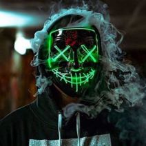 Purge LED Mask - Movie Quality - Smiffys Purge Masks (Black)