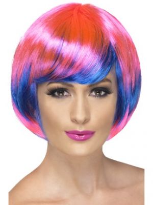 Funky Babe Wig Blue & Pink Layered 42339