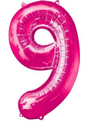 Number 9 Pink Foil Balloon 28299