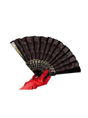 Black Spanish Style Lace Fan Widmann