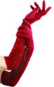 Long Red Velvet Gloves