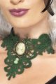 Femme Fatale Gothic Lace Choker Green 21448
