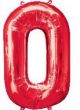 Number 0 Red Foil Balloon 28271