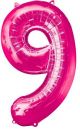 Number 9 Pink Foil Balloon 28299