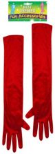 Long Velvet Gloves Over Elbow 55cm Red U09652
