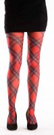Tartan Printed Tights - Diagonal Red Tartan 5055419608090