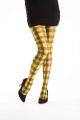Tartan Printed Tights - Square Check - Flo Yellow 5055419608304