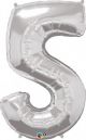 Number 5 Silver Foil Balloon 27985