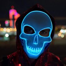 Purge Skeleton Light Up LED Mask - Blue LED Colour