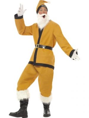 Smiffy's Supporters Santa Costume   Gold with Black Trim 22675