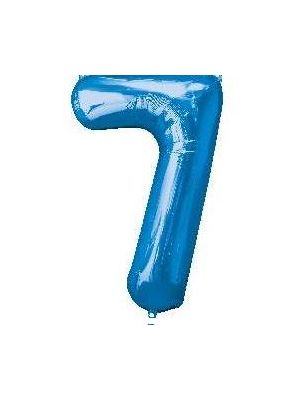 Number 7 Blue Foil Balloon 28291