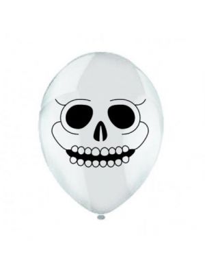 Balloon Skull White Latex Balloon Pack of 6