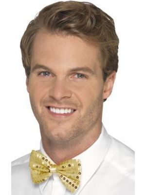 Sequin Bow Tie Gold 44383