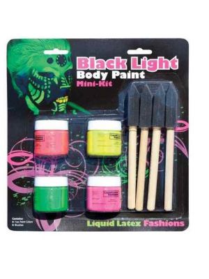 Neon 4 Colour U.V Liquid Latex Paint Kit AC-9022
