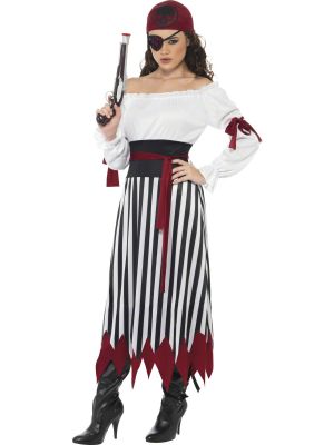 Pirate Lady Costume, Black & White 20803 Smiffys